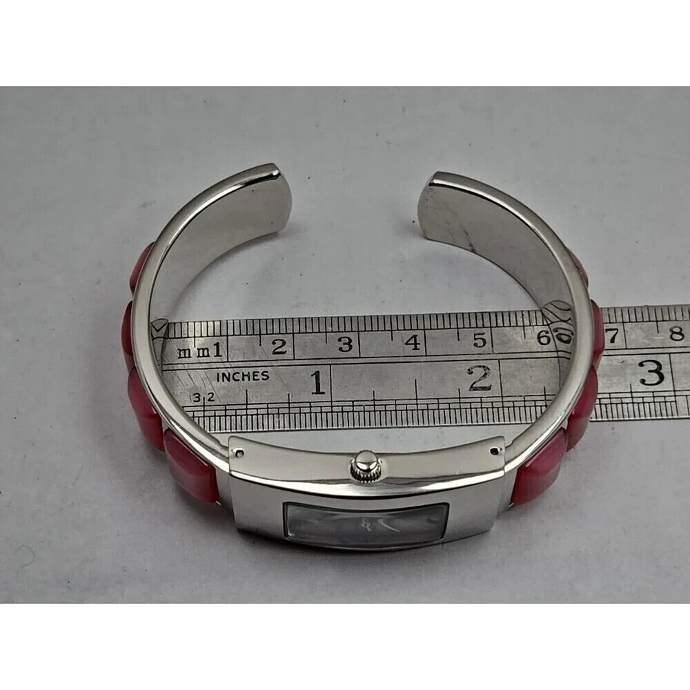 Avon Pink Bangle Bracelet Quartz Watch Rectangle Dial Japan Movement New Battery